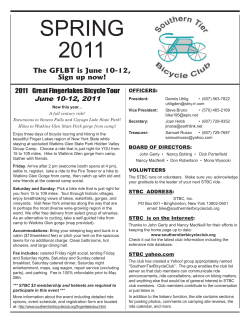 STBC Spring 2011 Newsletter - Southern Tier Bicycle Club