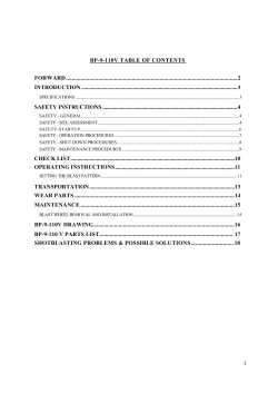 BP 9 110V Owner`s Manual