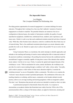 The Impossible Future Lee Higgins The Liverpool Institute for
