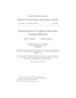Physical fitness of children with motor learning difficulties