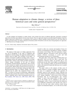 Human adaptation to climate change
