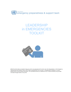 LEADERSHIP in EMERGENCIES TOOLKIT