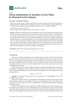 Direct Substitution of Alcohols in Pure Water by Br&oslash;nsted Acid