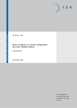 Direct Evidence on Income Comparisons and their Welfare Effects