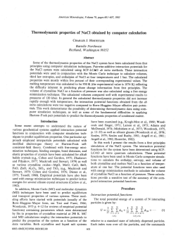 Thermodynamic properties of Nacl obtained by computer calculation