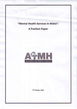 "Mental Health Services in Malta": A Position Paper