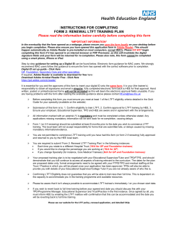 Form 2 LTFT Renewal training plan