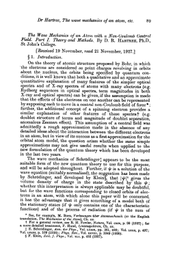 The Wave Mechanics of an Atom with a Non
