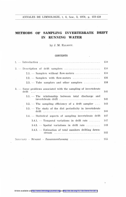 Methods of sampling invertebrate drift in running water