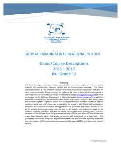 Course Descriptions - Global Paradigm International School