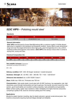 523C VIP&reg; &ndash; Polishing mould steel