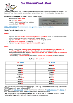 Homework Year 5 - Week 4 Term 2 - St Cecilia`s Catholic Primary