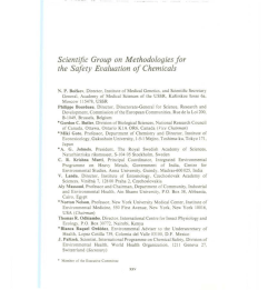 Scientific Group on Methodologies for the Safety Evaluation