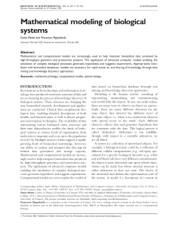 Mathematical modeling of biological systems