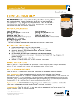 FilterFAB 2020 DEV - Franklin Adhesives and Polymers