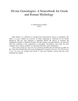 Divine Genealogies: A Sourcebook for Greek and Roman Mythology
