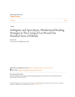 Ambiguity and Apocalypse: Metafictional Reading