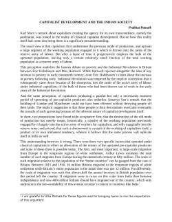 CAPITALIST DEVELOPMENT AND THE INDIAN SOCIETY Prabhat