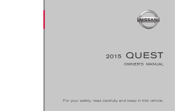 2015 Nissan Quest | Owner`s Manual | Nissan USA