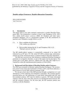 Double-subject Sentences, Double