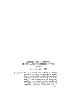 METHODIST CHURCH, ROCKDALE, CEMETERY ACT. Act