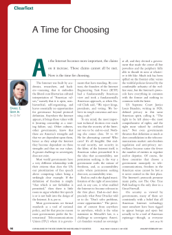 A Time for Choosing - IEEE Computer Society