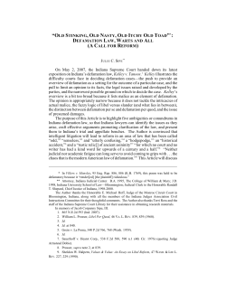 Defamation Law, Warts and All - Robert H. McKinney School of Law