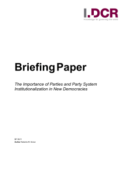 The Importance of Parties and Party System Institutionalization in