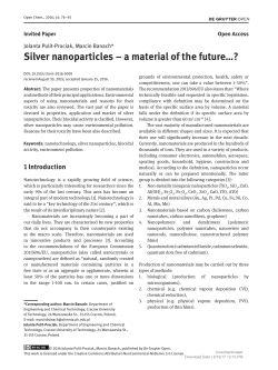 Silver nanoparticles &ndash; a material of the future&hellip;?