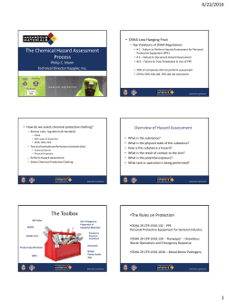 The Chemical Hazard Assessment Process