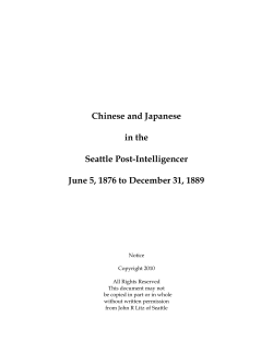 Chinese and Japanese in the Seattle Post