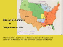 Missouri Compromise or Compromise of 1820