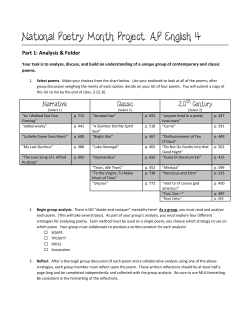 National Poetry Month Project: AP English 4