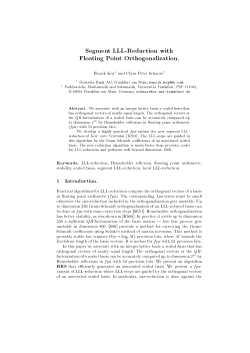 Segment LLL-Reduction with Floating Point Orthogonalization.