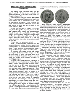 Speech On Jewish History During Years 70-135