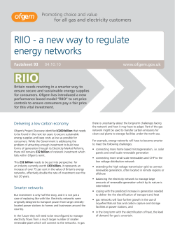 RIIO - a new way to regulate energy networks