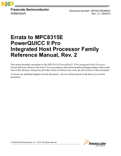 Errata to MPC8315E PowerQUICC II Pro Integrated Host