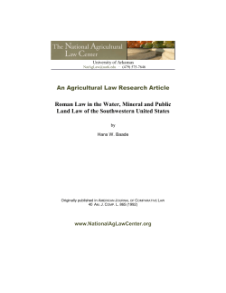 Roman Law in the Water, Mineral and Public Land Law of the
