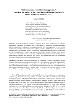 "And every day new Authors doe appeare...": Labelling the Author in