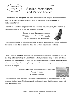 Similes, Metaphors, and Personification