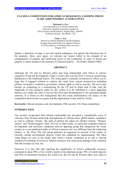 US-CHINA COMPETITION FOR AFRICAN RESOURCES: LOOMING