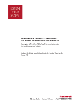 Integration with ControlLogix Programmable Automation controllers
