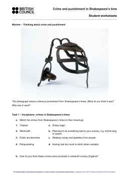 Crime and punishment in Shakespeare`s time