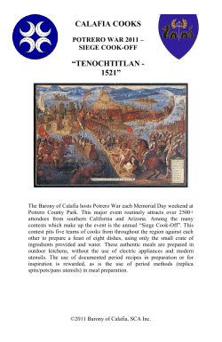CALAFIA COOKS &ldquo;TENOCHTITLAN - 1521&rdquo;