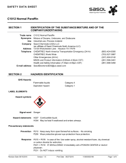C1012 Normal Paraffin - Sasol North American Operations