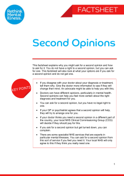 Second Opinions - Rethink Mental Illness