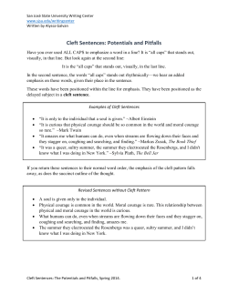 Cleft Sentences: Potentials and Pitfalls