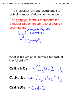 Empirical Molecular Formula NOTES 2015.notebook