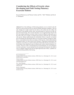 Considering the Effects of Gravity when Developing and Field