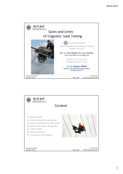 Advantages and Limits of the magneto inductive testing (MRT)